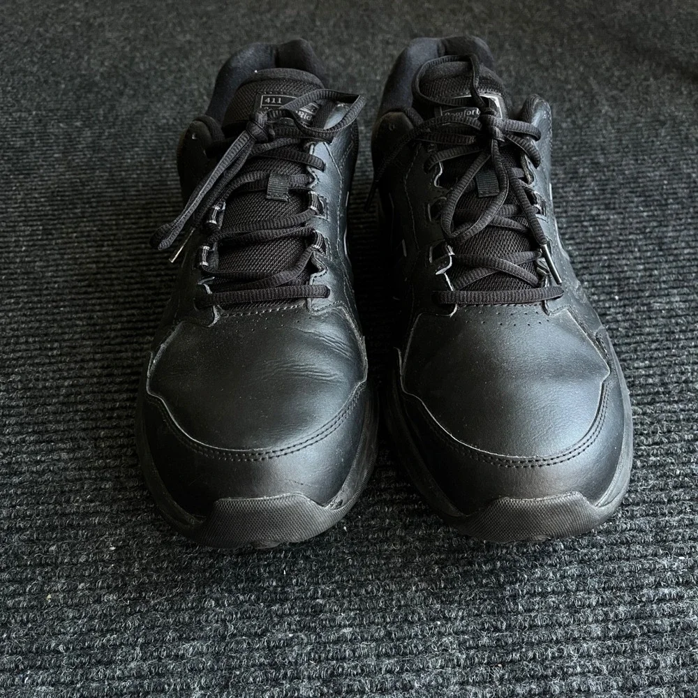 New Balance 411v1 Men 14 D Black Leather Walking Shoe Sneaker Casual Dad comfort